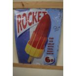 Thin metal sign 'Rocket Ice Lolly'