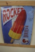 Thin metal sign 'Rocket Ice Lolly'