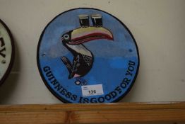 Oval cast iron wall plaque 'Guinness is good for you'