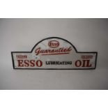 Arched cast iron advertising plaque 'Esso Lubricating Oil'