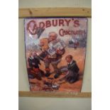 Thin metal sign 'Cadbury's Chocolate'