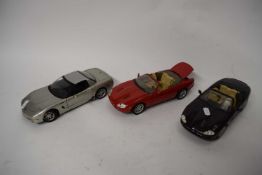 Three Maisto models, Jaguar XK x 2 and a 2001 Corvette (3)
