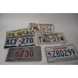 Six American number plates