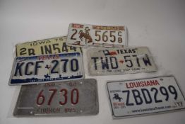Six American number plates