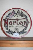 Small cast iron plaque 'Norton British Machines'