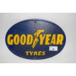 Oval cast iron plaque 'Goodyear Tyres'