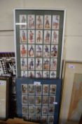 JOHN PLAYER & SONS 'CRIES OF LONDON' CIGARETTE CARDS, FRAMED, TOGETHER WITH CARRERAS LTD NAVAL