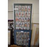 JOHN PLAYER & SONS 'CRIES OF LONDON' CIGARETTE CARDS, FRAMED, TOGETHER WITH CARRERAS LTD NAVAL
