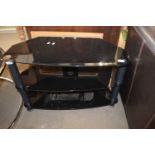 BLACK GLASS TV STAND