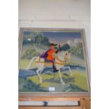 FRAMED TAPESTRY PICTURE - KNIGHT ON HORSEBACK