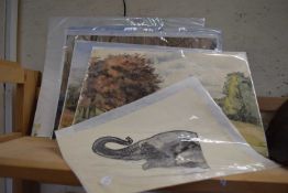 COLLECTION OF VARIOUS UNFRAMED WATERCOLOUR STUDIES TO INCLUDE L W HUMPHREYS, KEN COULSON, AND