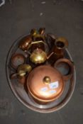 OVAL SERVING TRAY PLUS VARIOUS COPPER WARES