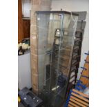 NARROW GLAZED DISPLAY CABINET, 163CM HIGH