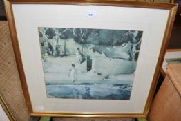 AFTER SIR WILLIAM RUSSELL FLINT, COLOURED PRINT, TWO LADIES AT WATERSIDE, F/G
