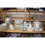 LARGE QUANTITY OF INDIAN TREE PATTERN TABLE WARES BY VARIOUS MAKERS