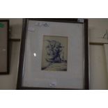 British 20th Century, An abstract study of 3 female figures, indistinctly signed, 1953, 5 x 8ins