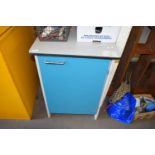 VINTAGE MELAMINE TOPPED SINGLE DOOR CABINET