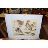 WILLIAM TIMYON (AMERICAN), 20TH CENTURY, PAIR OF PRINTS OF LIONS AND CHEETAHS PRODUCED FOR WORLD