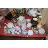 LARGE MIXED LOT OF JAPANESE TEA WARES, VARIOUS VASES, ETC