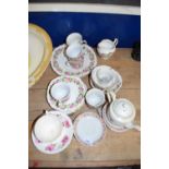 VARIOUS COLCLOUGH AND OTHER TEA WARES