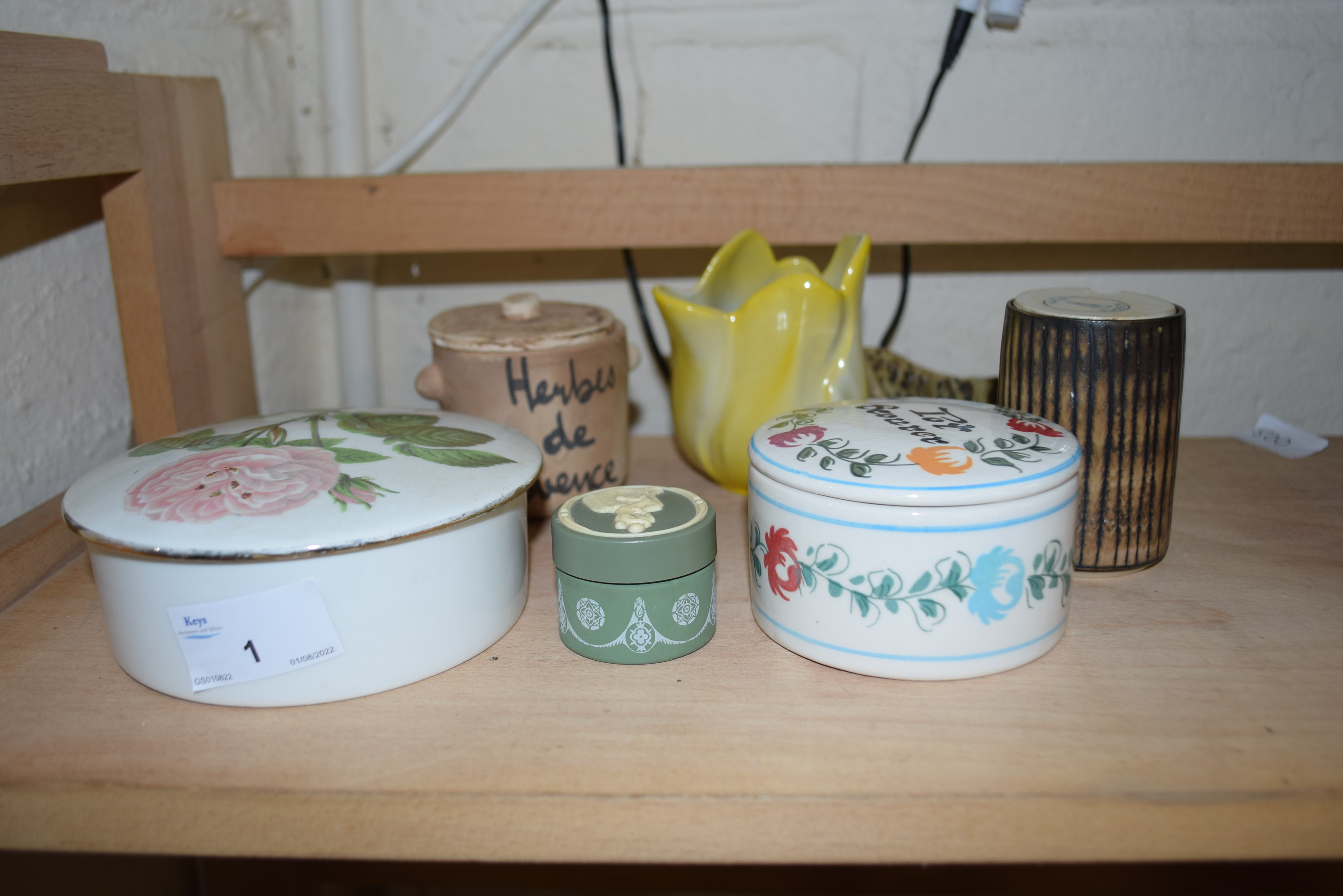 VARIOUS SMALL TRINKET BOXES, VASES ETC