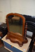 VICTORIAN MAHOGANY FRAMED DRESSING TABLE MIRROR WITH BARLEY TWIST SUPPORTS