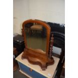 VICTORIAN MAHOGANY FRAMED DRESSING TABLE MIRROR WITH BARLEY TWIST SUPPORTS