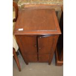 DARK WOOD FOUR DOOR BEDSIDE CABINET