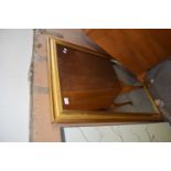 MODERN GILT FRAMED WALL MIRROR, 105CM HIGH