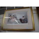 After Sir William Russell Flint (British, 20th century), 'Three Girls' chromolithograph, limited