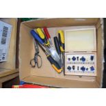 BOX OF MIXED CHISELS ETC