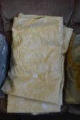 HAND MADE YELLOW FLORAL PATTERN CURTAINS, 108INS DROP X 106INS WIDE