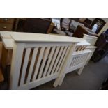 PAIR OF MODERN WHITE PAINTED SINGLE BED FRAMES