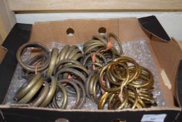 BOX OF VARIOUS VINTAGE BRASS CURTAIN RINGS