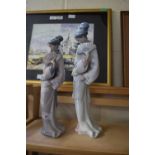 LLADRO MODEL OF A GEISHA GIRL WITH UNUSUAL INCISED MARK, TOGETHER WITH A FURTHER NAO MODEL OF A