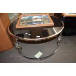 RETRO CIRCULAR CHROME FRAMED COFFEE TABLE, 90CM DIAM