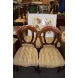 SET OF FOUR VICTORIAN MAHOGANY BALLOON BACK DINING CHAIRS