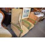 PAIR OF EARLY 20TH CENTURY ARMCHAIRS WITH GREEN PAINTED FRAMES