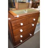 VICTORIAN MAHOGANY FIVE DRAWER CHEST, 103CM WIDE