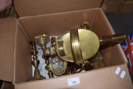 BOX OF MIXED BRASS WARES