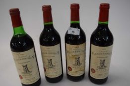 4 BOTTLES OF 1978 CH LATOUR ST BONNET, MEDOC