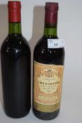 1 BOTTLE OF 1983 CH DU VIEUX GUINOT GRAND CRU ST EMILION AND 1 BOTTLE OF UNKNOWN BORDEAUX (2)