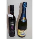 MIXED LOT: 1 BOTTLE OF NV HEIDSIECK CHAMPAGNE AND 1 BOTTLE OF CREME DE CASSIS (2)