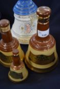 Qty Bells Whisky Bells: Graduated set of Three, together with a Queen Mother 90th Birthday Commem (