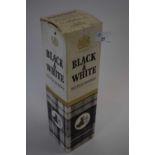 1 BOTTLE OF BLACK AND WHITE WHISKY (BOXED)