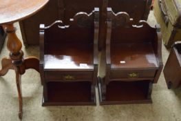 PAIR OF LATE VICTORIAN SINGLE DRAWER CABINETS AS REMOVED FROM A DRESSING TABLE