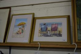 BRENDA MACE, 'BESIDE THE SEASIDE' AND 'DAY AT THE BEACH', WATERCOLOURS, F/G (2)