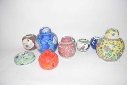 20TH CENTURY CHINESE GINGER JARS AND OTHER ITEMS (9)