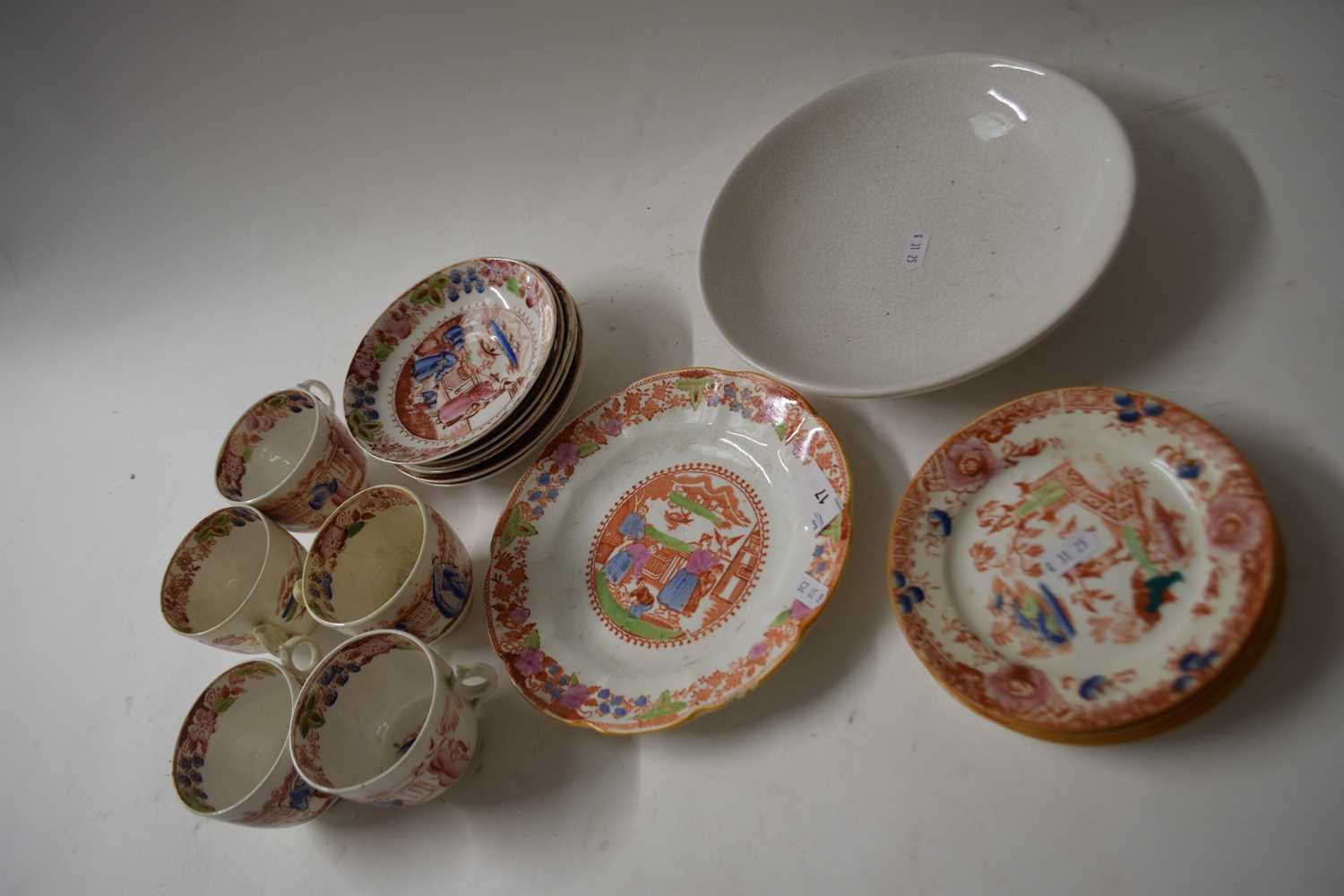 19TH CENTURY QUANTITY OF STAFFORDSHIRE TEA WARES WITH ORIENTAL DECORATION - Image 2 of 2