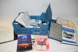 Mixed lot to include Sunbeam Alpine parts list, and other ephemera